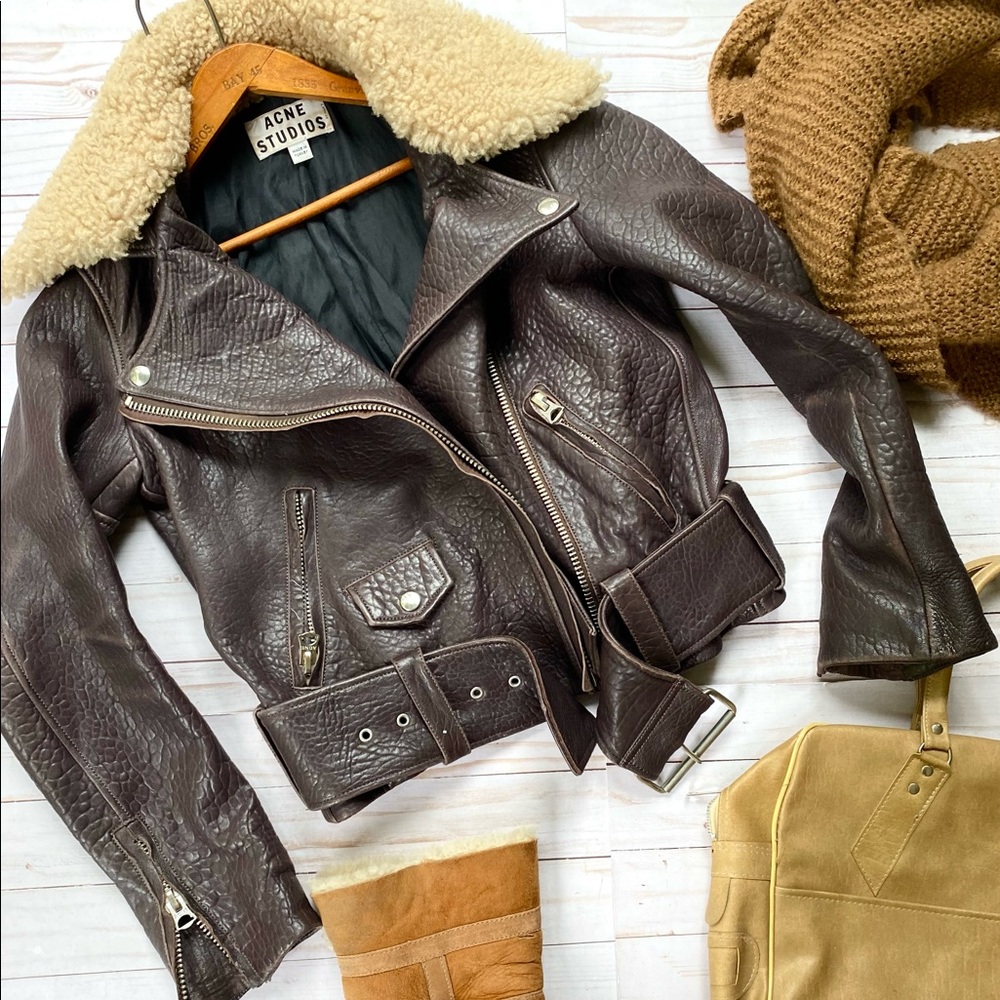 Acne Studios lamb leather shearling jacket